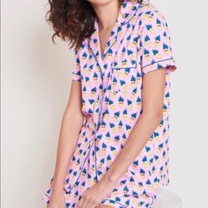 Roberta Roller Rabbit Women’s Polo Pajama Set in Pink Pina Colada (L)